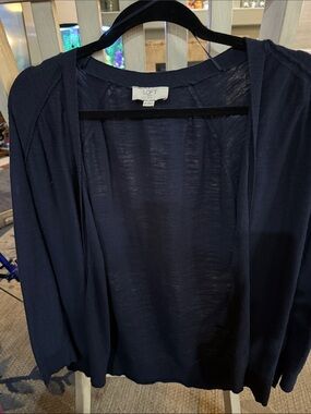Like new LOFT Navy Open-Front Lightweight Cardigan